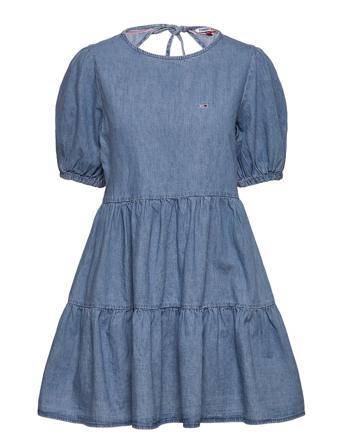 Tjw Tiered Chambray Dress Lyhyt Mekko Sininen Tommy Jeans