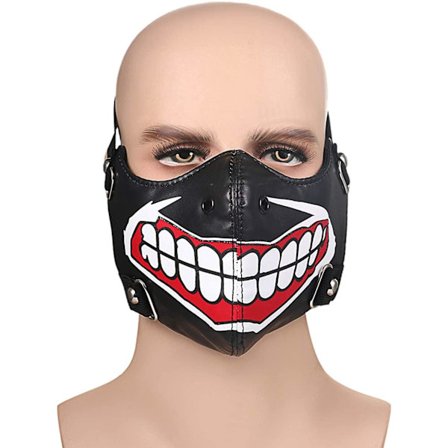 Svart halvmaske skinnmunn med tenner