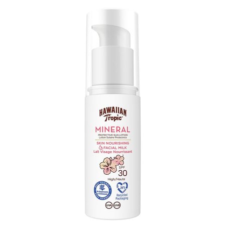 Hawaiian Tropic Mineral Protection Facial Milk Lotion SPF30 50 ml, Skincare, Solcreme, Solcreme Til Ansigtet