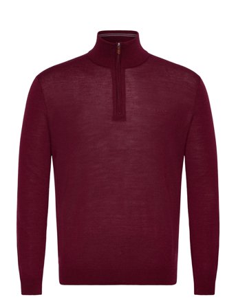 Extrafine Merino Wool Half Zip Burgundy GANT