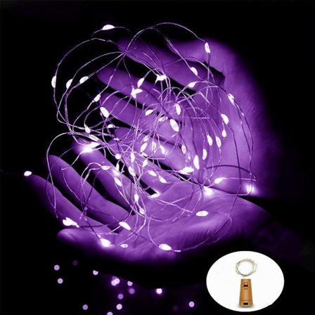 Pakke med 6, 20 LED Flaskelys Fe-streng LED Lys (lilla)