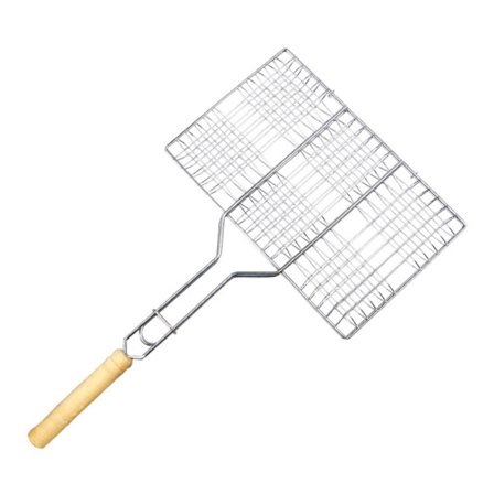 Trehåndtak Grillet Fiskeklip Grill Grillkurv
