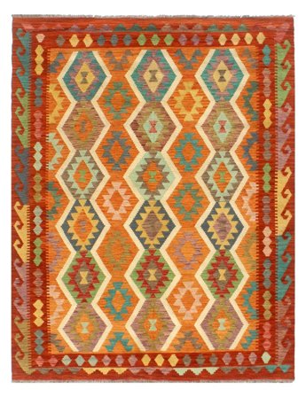 Kilim Afghan Old Style Rug 173X239 Brown/Orange Wool, Afghanistan