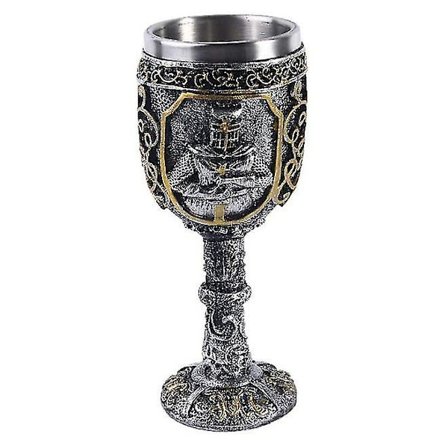 Middelalderlig Viking Ridder Royal Chalice Kong Vin Glas Gotisk Metal Vin Glas Til Temafest Dekorationer, Bryllup Propwhiskey Glas Personlig Rød-