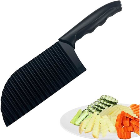 Aaltoleikkuri, Perunaleikkuri, Ruostumattomasta Teräksestä Valmistettu Aaltoteräinen Vihannessilppuri, Käsikäyttöinen Siru- ja Hakkuleikkuri 