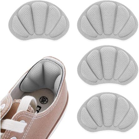 2 par tykke hælpuder til sko, tykke hælpuder, bageste indlægssåler, anti-blister, hælkuddar, til mænd og kvinder (grå)