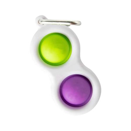 Pop-it Nyckelring - Enkel Dimple - Fidget Leksak Lila Grön