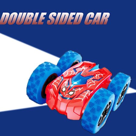 Spiderman RC bil RC legetøjsbiler, genopladelig stunt RC bil med 360 graders flip firehjulstræk hjul lys