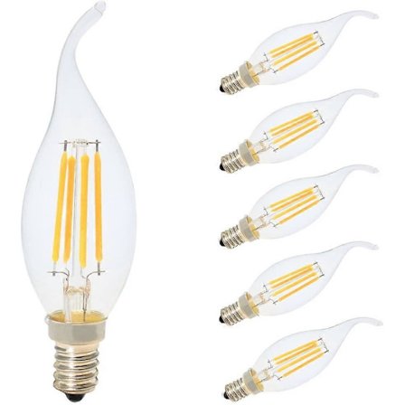 5 stk. E14 Filament LED-pære, lyspærer, varmhvit skruelyspære_Spesielle gaver