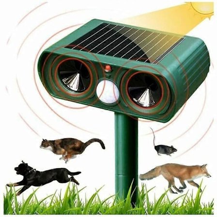 Rpulsif Chat Ultrason Solaire Repulsif Chat Exterieur Sensibilit et Frquence Rglable Ultrason Chat pour Repousser Animaux Nuisibles Protecte
