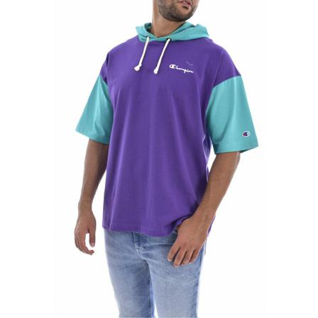 Champion Two -color hooded t -shirt , Paars , Heren , Maat: S