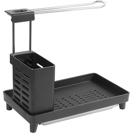 Kök förvaring, rostfritt stål klädhängare, diskho förvaring, diskho klädhängare (svart)