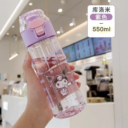 Kawaii Sanrio Vandflaske Kuromi Cinnamoroll Tegneserie Anime Glas Kop Ærme Legetøj