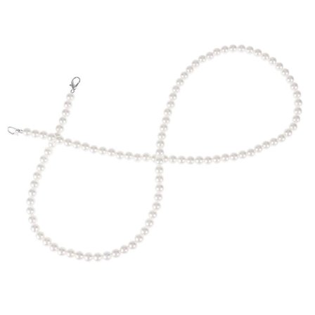 100 cm perlekjedestropp, erstatningsstropp for perleveske, moteriktig avtakbart belte med sølvspenne for tilbehørsdel til messenger-vesker