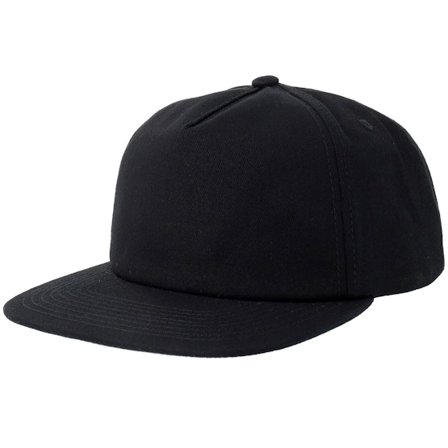Equip - Zwart snapback Cap - Black Mid Black Golfer A-Frame Snapback @ Hatstore