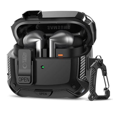 Tech-Protect Galaxy Buds 3/3 Pro Etui Magsafe Carbonox - Sort