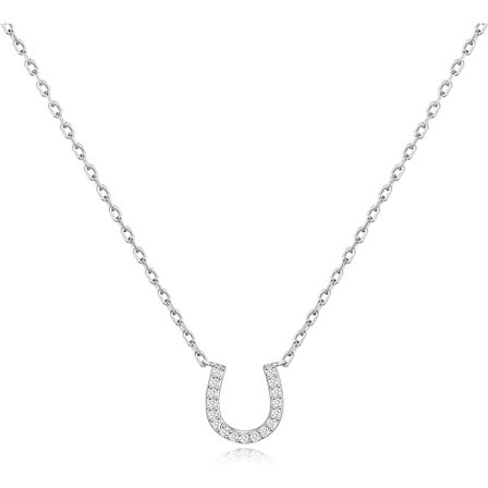Hästsko Halsband Skapat med Zircondia Kristaller för Kvinnor Halsband Fint Halsband Silverkedja Halsband Kvinnor Gåva