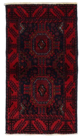 Beluch Matta Orientalisk Svart/Mörkröd (Ull, Persien)