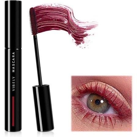 Rød fibermascara, vandtæt, holdbar, ikke-udsmørende, mascara, tyk, buet, forlængende, volumen mascara, hurtigtørrende, med falsk øjenvippeeffekt