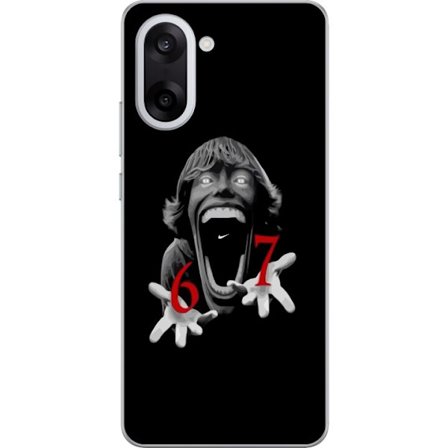 Kompatibel Mobilcover til OnePlus Nord CE5 67 meme horror ansigt sort rød horrordesign seks syv meme viral trend ikonisk look