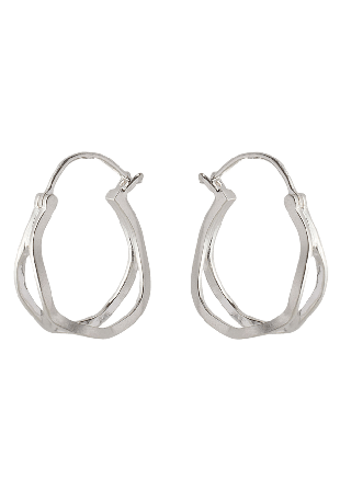 Pernille Corydon Stream Hoops Örhängen Dam Silver ONESIZE