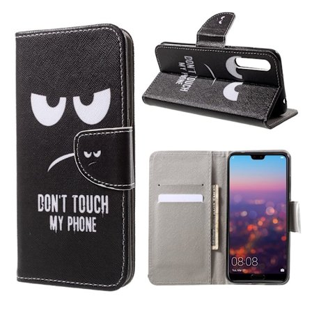 Huawei P20 Printet Mønster PU læder flip etui - Do not Touch My Phone