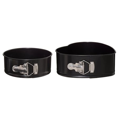 Bakformar med löstagbar botten– 2-pack hjärtformad & rund