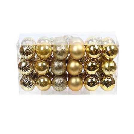 36 stk. Glitter Julekule Knusesikker Ornament Juletre Anheng