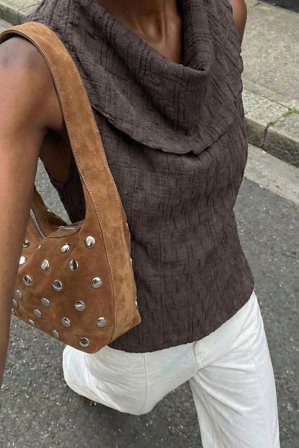 NA-KD Haut structuré à dos nu - - Marron - L