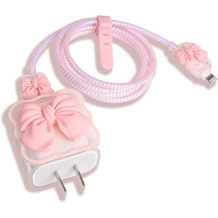 iPhone/iPad 18W/20W USB-C Laddare Skydd Söt 3D Fluga Design Klar Mjuk Laddare Skydd Kawaii