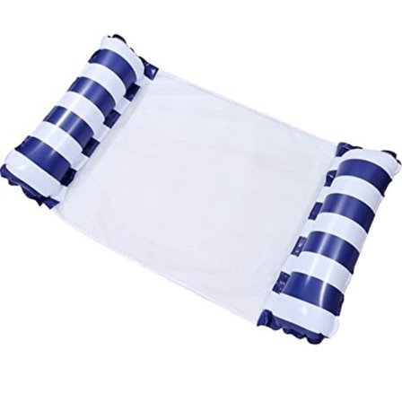 Blå uppblåsbar poolmadrass, uppblåsbar flytande hängmatta, vattenhängmattor, 4 i 1 poolflottör, flytande uppblåsbar hängmatta, bärbar 