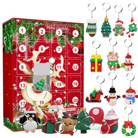 Adventtikalenteri 2022 24 päivän lähtölaskentakalenterit avaimenperäkoristeilla Jouluaiheiset riipukset lapsille Favor Party -tarvikkeet