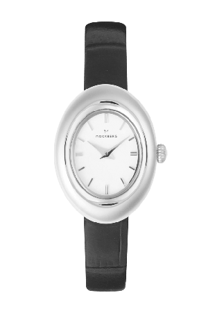 Mockberg Belle Oval Leather Steel Watch Klockor Dam Silver ONESIZE