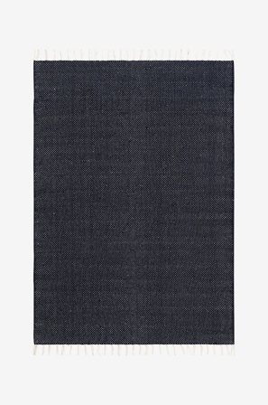 KM Home - Bomuldstæppe Line - Blå - Bomulds- & kludetæpper - 200X300 - Fra Homeroom