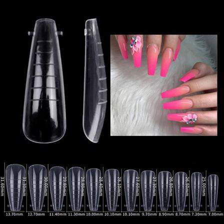 24st Nagelform För Polygel - Akrylnaglar - Nageltippar Transparent