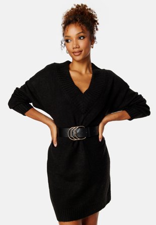BUBBLEROOM Knitted V-neck Sweater Dress Klær