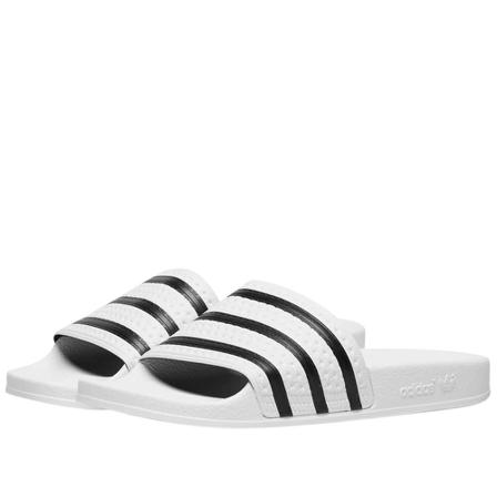 Adidas, Adidas Adilette White & Black Wit, Heren, Maat:40 1/2 EU