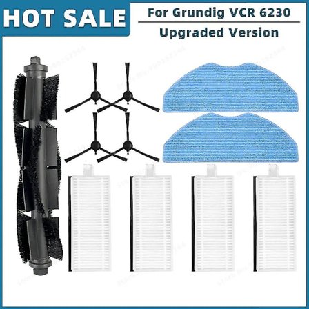 Kompatibel med Grundig Vcr 4230, Vcr 6230, Vcr 7230 Reservedele Tilbehør Hovedsidebørste Hepa Filter Mop Klud