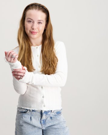 Kids ONLY KOGSALSA LIFE L/S CARDIGAN JRS Vit Tröjor Tjej - Kids Brand Store