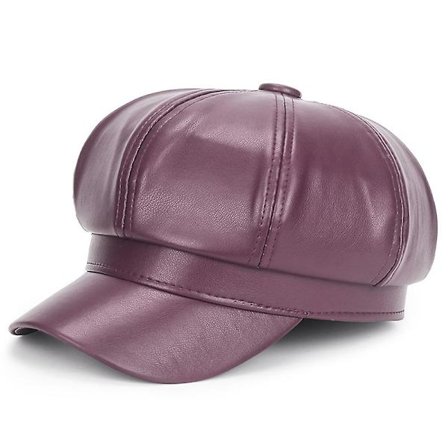 Pu Læder Cab Maler Hat Gatsby Ivy Beret
