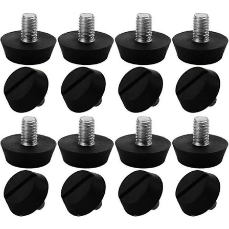 16 stk. Justerbare møbelfødder Nivelleringsglider Base Ben Bord Stol Justerbar, M6 x 10 x 20 mm