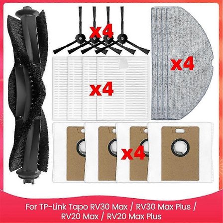 Original Titel: TP-Link Tapo RV30 Max / RV30 Max Plus / RV20 Max / RV20 Max Plus Delar Sidoborste HEPA-filter