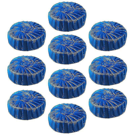 10 stk. Toiletkumme Tabletter Blå Badeværelse Toilettank Rengøringsmiddel - FCY