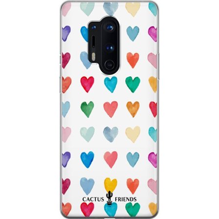 Kompatibel Mobilcover til OnePlus OnePlus 8 Pro Cactus and Friends - Watercolor Love Grid