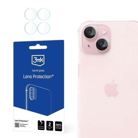 3MK iPhone 15 Plus Kameralinsebeskyttelse i Hærdet glas