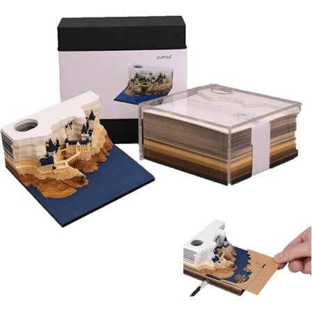 3D-taidekalenteri 2024 - Pöytäkalenteri 2024 Taikalinna, Repäise pois -kalenteri 3D-taide 2024