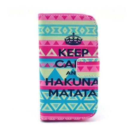 Moberg Samsung Galaxy Trend Læder Flip Etui - Keep Calm Og Hakuna Matata Multicolor
