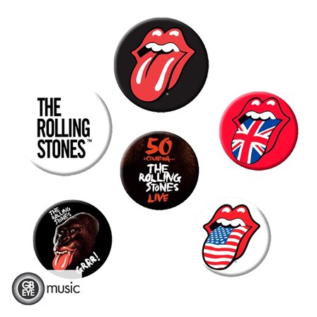 THE ROLLING STONES - Badges Knappar 6-pack - Lips