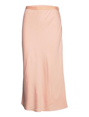 Recycled Cdc Bias Cut Midi Skirt Knälång Kjol Rosa Calvin Klein