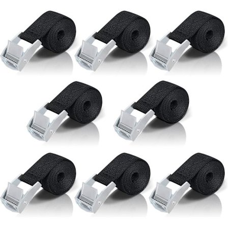 1M surringsstrop, 8 stk. spændestropper med zinklegerings-spænde til fastgørelse af motorcykel/bil/cykelholder/bagage